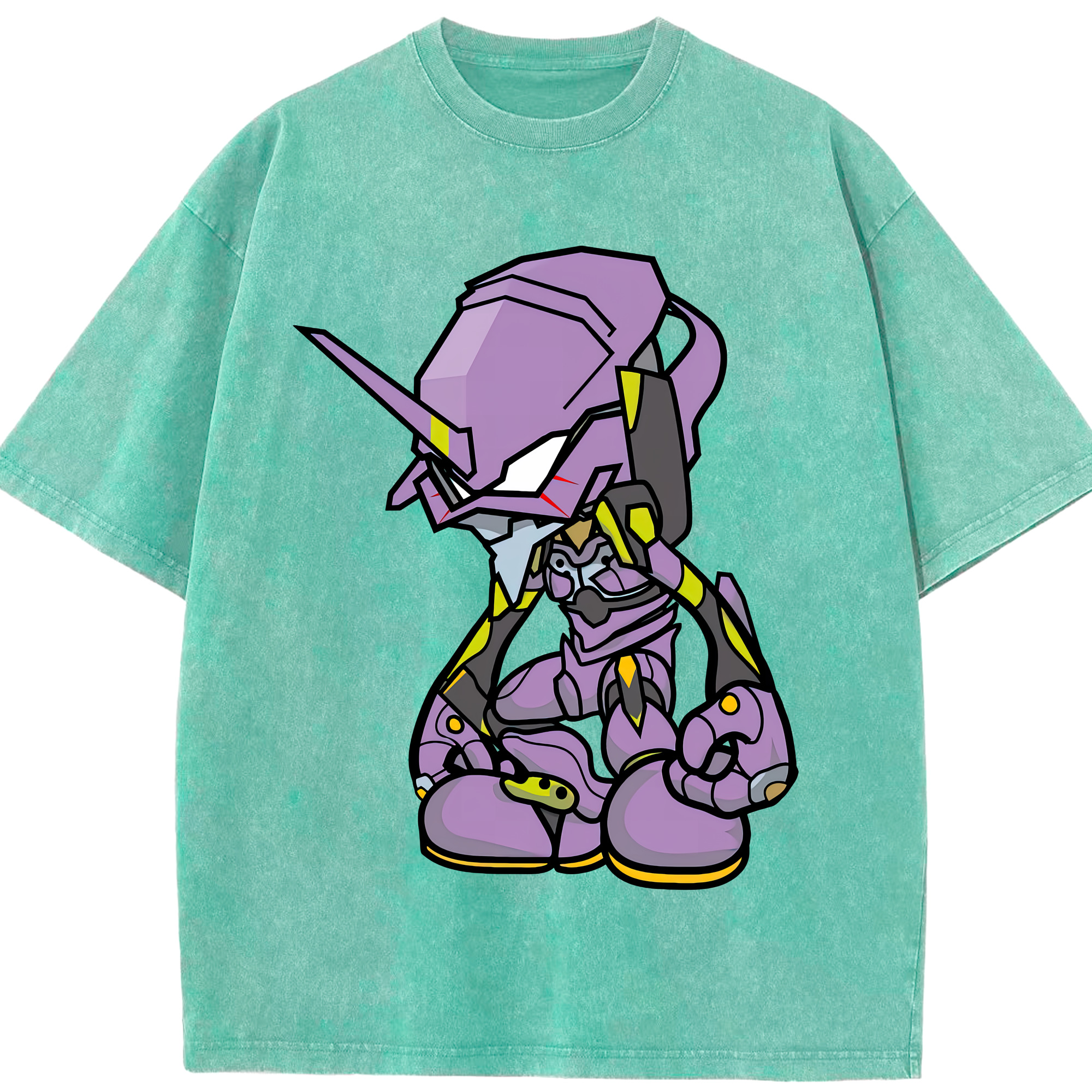 （画像用） EVA 新世紀エヴァンゲリオン 綿100% ヴィンテージ風 半袖Tシャツ（フロントプリント）